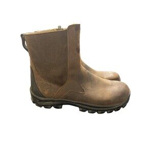 Timberland Boots Mens 9.5 Chillberg‎ Ankle Bootie Brown Leather Side Zip
